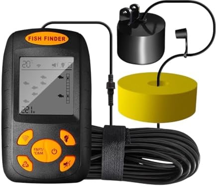 Folpus Tragbarer Fischfinder Kajak Boot Fishfinder Wandler Wasser Handheld Fischtiefenmesser