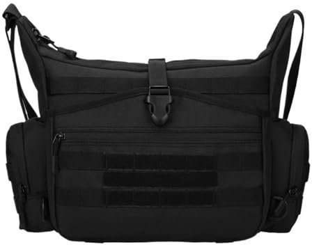 KGFCE Tactical Sling Bag Militare Uomo A4 Documento Molle Messenger Crosscody Borse Laptop Spalla 15.6 Borsa Quotidiana, Nero , Taglia unica