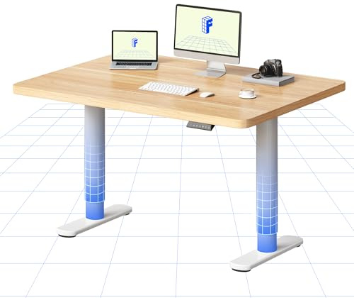 FLEXISPOT Electric Standing Desk One Piece Desktop CylineX Height Adjustable Sit Stand Up with Memory Smart Panel, 120x60 Maple