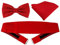 TigerTie - Ceinture large - Mouchoir de poche - Nœud papillon, satin uni - Rouge - Taille Unique