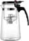 TAMUME 950ML Easy-to-Filter Glass Teapot Tea Brewer with PC Plastic Tea Strainer, One-Button to Filter Tea (950ML)