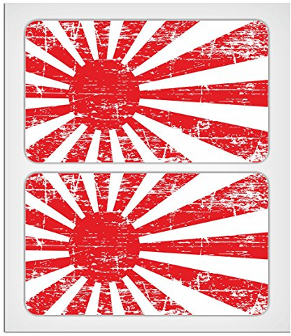 MioVespa Collection Aufkleber, Motiv: japanische aufgehende Sonne, laminiert, 70 mm, 2 Stück
