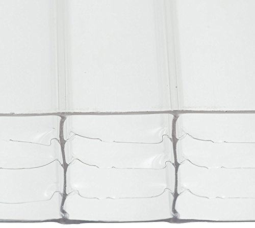 Clear, 1.2 x 4m (Width x Length) 25mm Multiwall Polycarbonate Sheets Poly Plastic Roof Panel for Lean-to Canopy Conservatory
