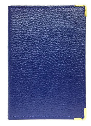 LOLUNA® - Porte Carte d'identité et permis de Conduire en Petit Format Compact, Fin et Plat, en Cuir dans Plusieurs Couleurs - Bleu