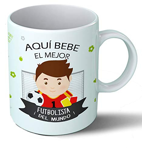 Planetacase - Taza Futbolista - Regalo Original Jugador de Fútbol Deporte - Cerámica 330 mL - Taza Desayuno Apta para Microondas y Lavavajillas - fútbol - Resistente a Lavados - Futbolista (Él)