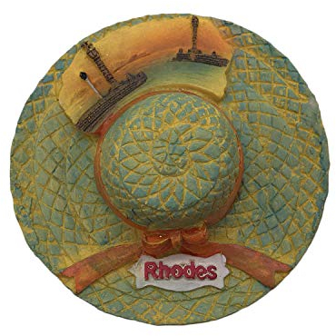 Rhodos Griechenland 3D Hut-förmige Kühlschrankmagnet Touristische Souvenirs Harz magnetische Aufkleber Kühlschrankmagnet Home & Kitchen Dekoration aus China