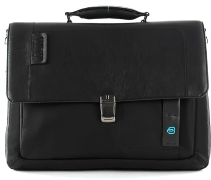 Piquadro P16 Cartella con patta ed espansione in pelle e tessuto porta PC 15 ad uno scomparto