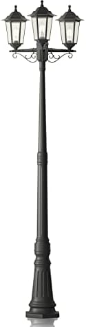 Farola exterior 'Nane' en Negro hecho de Plástico (3 llamas, E27) de Lindby | candelabro, lámpara para exterior