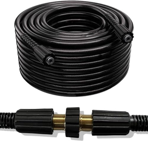 30m Hochdruckschlauch Verlängerungsschlauch für Hochdruckreiniger wie Kärcher Kränzle King/Top Craft u.a. Beidseitige Anschlüsse M22x1,5 Gewindeanschluss (Nippel 14,00mm) max. 160 bar - 40°
