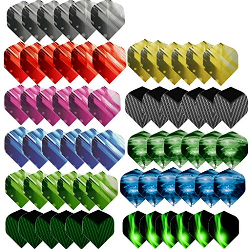 Haosell 66 Stück Dart Flights Slim Dart Flights Set dartflys Set Dart Flights Set weiß schwarz pink rot lila Rose blau Grun Dart Flight Standart Form für Soft Dartpfeile und Steel Dartpfeile