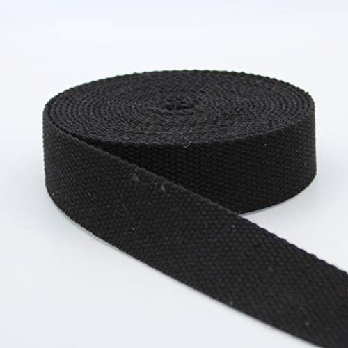 5 m Sangle Coton Lourd épais Noir (01) 3cm
