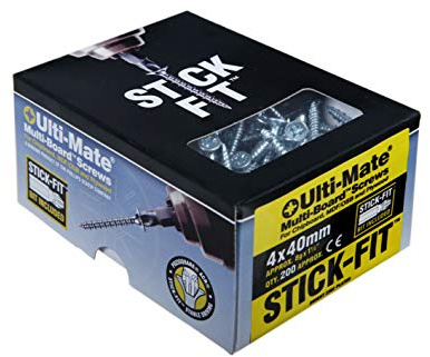 Ulti-Mate MB40040 Multi-Board – 4,0 x 40 mm – Box mit 200 Stück, helles Zink (Silber)