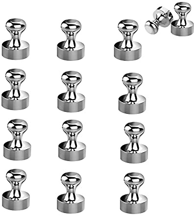 Neodym-Magnete, 12 Stück Kegelmagnete Mini Metall Magnete Push Pins N52 Kühlschrank Magnete Edelstahl Kegelmagnete,für Kühlschrank White Board Pinnwand Pinnwand Schule Home Office.