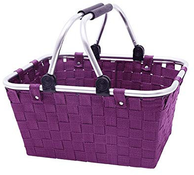 PIAOLING Picknickkorb mit großer Kapazität im Freien Tragbarer Picknickkorb für den Einkaufskorb im Freien faltende Picknicktasche Eisband-Webkorb Picknickkörbe Set Geschenk für Jungen Mädchen