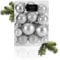 com-four® 26-teiliges Set Weihnachtskugeln - Christbaumkugeln aus bruchsicherem Kunststoff für Weihnachten - Baumschmuck für den Christbaum - Christbaumschmuck (silberfarben)