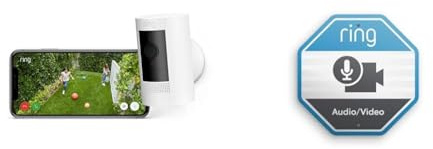 Ring videocamera esterna a batteria (Stick Up Cam) | Telecamera per esterno wifi senza fili con 1080p HD video, audio bidirezionale, fai-da-te | Ring Home: 30 gg. prova gratuita | 3 telecamere