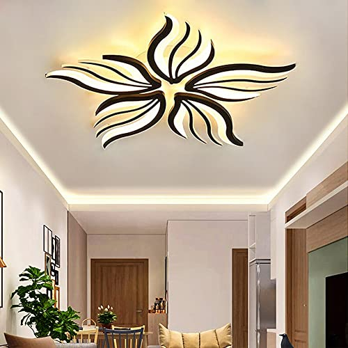 LED Deckenleuchte Modern Wohnzimmerlampe Dimmbar 3000K-6500K mit Fernbedienung Kreative Blume Design Deckenlampe Metall Acryl Lampenschirm Schlafzimmer Wohnzimmer Esszimmer Esstisch Flur Lampen