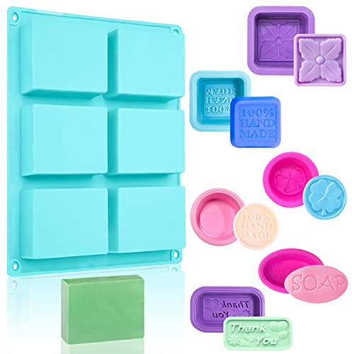 Seifenformen Silikon 7Stk Silikonform Seife Set für handgefertigte Seifenherstellung DIY Seife Kuchen Backen Schokolade Biscuit