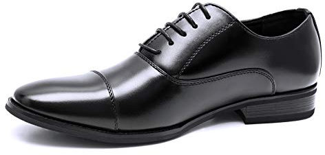 Scarpe Uomo Class Blu Scuro Vernice Linea Classica Eleganti Cerimonia (#C3 Nero, Numeric_41)