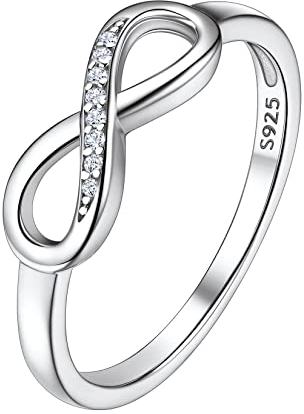 Suplight Unendlichkeit Ringe 925 Sterling Silber Zirkonia Infinity Verlobungsring Feine Silberringe Damen Schmuck Größe 65