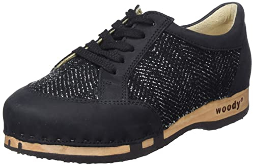 woody Damen Mary Holzschuh, Nero SW, 37 EU