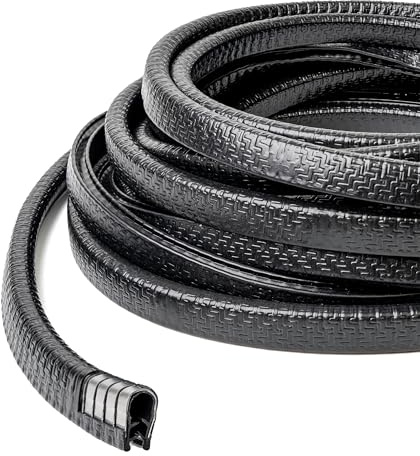 Kantenschutz fürs Auto, 10 Meter Länge, in Schwarz, U-Form, mit Stahleinlage, ohne Kleber, für 1 bis 3 mm Klemmbereich, Autotür Kantensicherung, Türkantenschutz Auto Tür, Kantenschutzband, Kederband