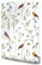 Muralo Vlies Tapete 10m Tapeten Rollen VÖGEL Blumen Blätter Insekten Natur Dekor XXL Vliestapete 1000 x 53cm Wand Tapete Esszimmer Wohnzimmer Schlafzimmer Moderne Muster Wand Dekoration