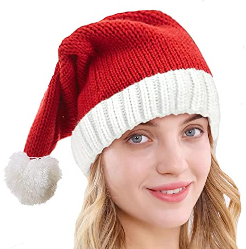 eyigylyo Strickmütze für Damen, Herren, Weihnachtsmütze, Strickmütze, Winter, warme Beanie, Weihnachtsmütze für Neujahr, festliche Feiertagsparty