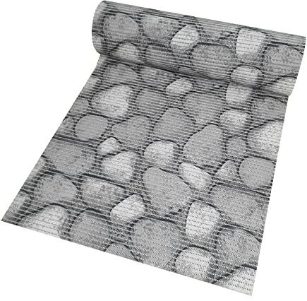 Badematte Bodenbelag Duschvorleger - Steine Grau Eckig 65 x 65 cm - Weichschaum Bodenmatte Badteppich Antirutsch Vorleger Matte