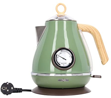 Bollitore Elettrico bollitore verde elettrico Spina Europea a ebollizione Rapida 220?240 V Teiera elettrica Protezione bollitura a Secco Grana del Legno retrò Bollitori