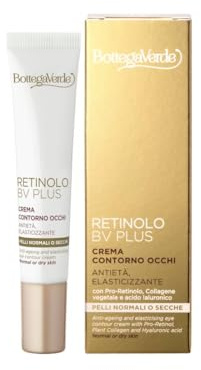 Bottega Verde - Retinolo BV Plus, Contorno Occhi Antietà, 15 ml, con Vitamina E e Retinolo, Trattamento Antiage, Elasticizzante e Idratante, Per Pelli Normali e Secche