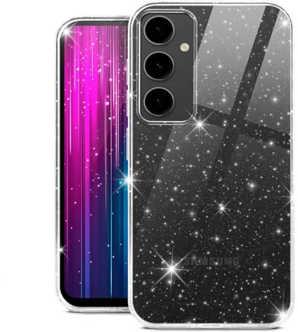 moex Sparky Case für Samsung Galaxy S23 FE Hülle mit Glitzer Effekt aus Silikon, durchsichtige Handyhülle dünn und weich, Schutzhülle transparent glitzernd Design Cover, Klar