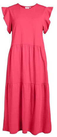 Vila Visummer S/S Robe midi /1, Rose, S Femme