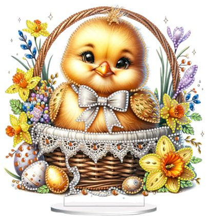 Demiawaking 5D DIY Diamond Painting Osterdeko Osterhase Tischdeko Set, Diamant Malerei Ostereier Tisch Deko Ostern Deko, Diamant Painting Ostern Party Geschenk (25)