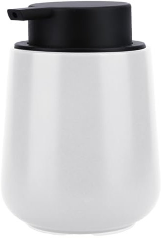 Marstey Foam Hand Soap Dispenser, 400ml Ceramic Foaming Soap Dispenser, Refillable Liquid Lotion Dispenser with Foam Pump for Home Kitchen Bathroom Restaurant Hotel (Black Lid)