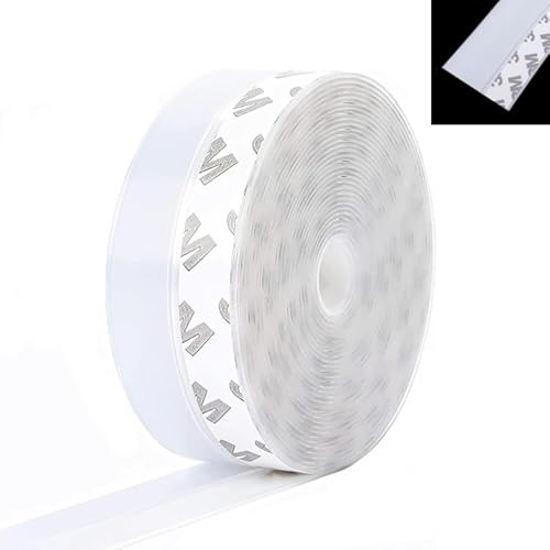Bande d'Etanchéité en Silicone FaJoek Joint de Porte d'Entrée 10m*35mm Joint de Fond de Portes et fenêtres Auto-adhésif, Joint de Fond de Porte Imperméable Coupe-vent Anti-poussière (Blanc)