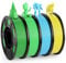 ENTINA PLA Filament Set für 3D Drucker, PLA Filament 1,75 mm 1 kg (250 g x 4 Spulen), Grün/Hellgrün/Himmelblau/Gold PLA Filament, Genauigkeit +/- 0,02 mm