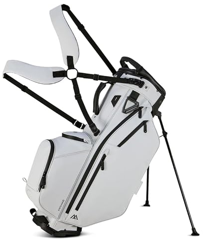 Big Max Dri Lite Hybrid Prime Stand 14 Divider, Premium Golftasche (weiß)