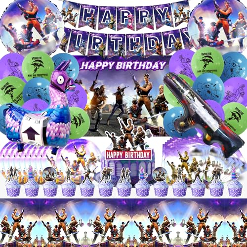 Fortnit Cumpleaños, 81 Piezas Decoración Cumpleaños Fortnit Set, Fortnit Cumpleaños Decoracion, Globos Fortnit Cumpleaños, Fortnit Fiesta Cumpleaños, Fortnit Decoracion Tarta, Fiesta Infantil