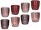 levandeo 8er Set Windlicht H7,5cm Glas Rosa Teelichthalter Kerzen Retro Kerze Kerzenhalter Tischdeko Deko