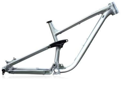 BSFHQS 27.5er/29er DH/AM Enduro Mountain Bike Rahmen 15.5/17/18 Aluminiumlegierung Federungsrahmen 12x148mm Boost Steckachse Scheibenbremse Rahmen(Silver,27.5 * 15.5in)