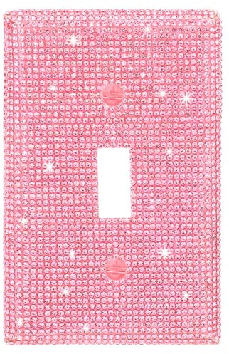 REYIN-CHHN Placca di copertura per interruttore della luce Bling rosa lucido copertura della piastra da parete strass outlet copre rosa decorativo Bling copertura interruttore della luce strass