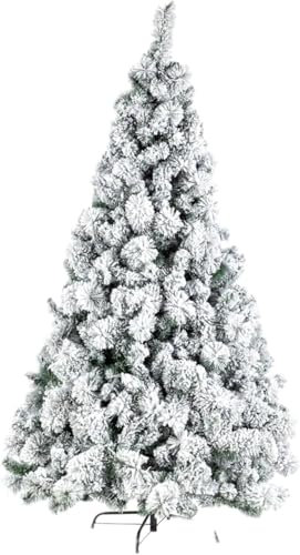 Albero di Natale INNEVATO VERDE FLOCCATO Effetto Neve LAPPONIA Abete artificiale 60/120/150/210 CM PINO 500 punte rami Neve finta MOLTO FOLTO stand BASE IN METALLO (120 cm)