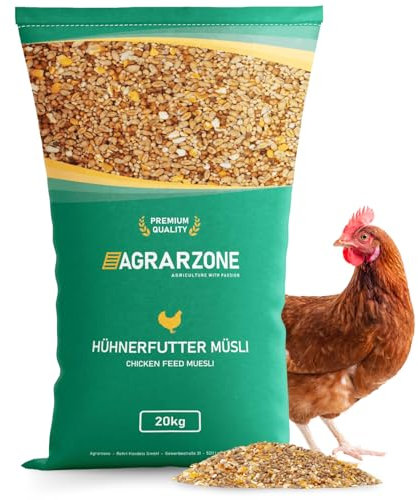 Agrarzone Hühnerfutter Müsli 20 kg - Artgerechtes Körner Futter für Hühner, Laufenten und Geflügel - 100% Gentechnikfreies Geflügelfutter 20kg - Qualitätsfutter aus Österreich