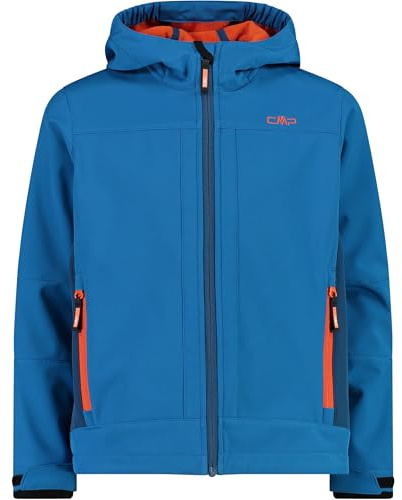 CMP Jungen Softshelljacke Funktionsjacke Outdoorjacke mit Kapuze Fix Hood, Farbe:Hellblau, Größe:128, Artikel:-02LT Pacific/Ocean