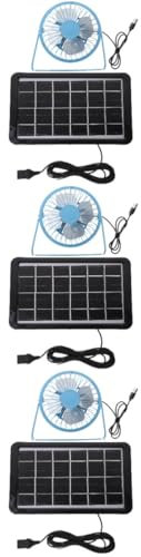 Sosoport 3 Sätze Solarlüfter Tragbarer Handventilator tragbarer Luftkühler Mini-Klimaanlage Kühlung USB - USB Fans USB-betriebener Desktop-Lüfter Desktop-Tischventilator Plastik