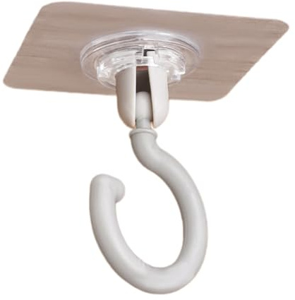Wambere 6 Stück Selbstklebender Haken Deckenhaken Stanzfreier Spurloser Klebehaken Ohne Bohren Haken Garderobenhaken Vintage Decken Klebehaken für Kleiderschrank Küche Badezimmer Wohnzimmer,Grau