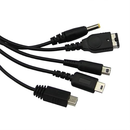 The Game Sanctum 5 in 1 USB Charging Cable for Nintendo DS, DSi, 3DS, Lite, Gameboy SP (Also Compatible with PSP 1000, 2000, 3000)