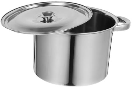 CLISPEED Pentola per minestra in anfora pentola per minestra in metallo pentola fumante secchio olio pentola capiente Pentola da zuppa da cucina vaso caldo Acciaio inossidabile Argento