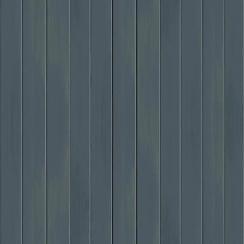 SOPHIE LAURENCE Blue Panel Wallpaper Wooden Plank Effect Smooth Finish Feature Wall Living Room